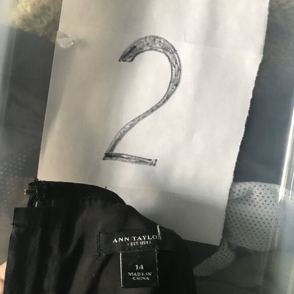 Ann Taylor Black Lace Overlay Dress Knee Length Sheath  Sleeveless Size 14 - Picture 14 of 14